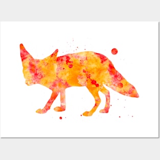 Fennec Fox Watercolor Painting Posters and Art